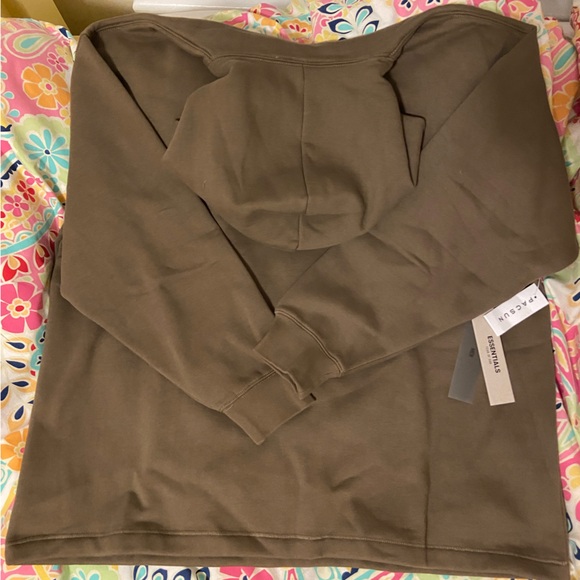 NWT FEAR OF GOD ESSENTIALS MENS HOODIE - WOOD, SIZE SMALL - Picture 3 of 8